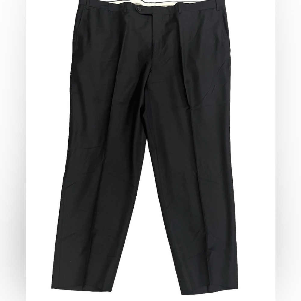 Canali 1934 Black Mens Trousers Slacks Dress Pants Tessuto 100% Wool